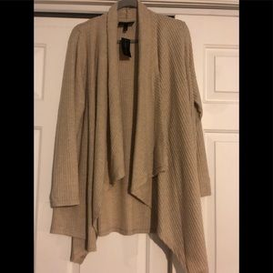 Lane Bryant- tan drape front cardigan 14/16 NWT
